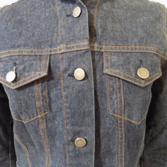 THEORY Jean Jacket with Vertical Rib Collar Cuffs - Picture 4 of 6